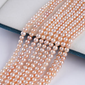 Collar de Perlas de Agua Dulce sin Núcleo de 4-5 mm, Color Gris, Forma de Arroz, Perlas Naturales Sueltas para Bisutería Hecha a Mano, Accesorios al por Mayor - Product Image 1