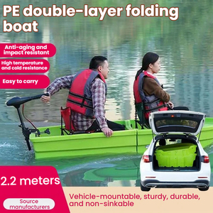 Bote Plegable de 2.2 Metros, Bote Pequeño de Plástico, Bote de Pesca, Bote de Acuicultura - Product Image 1