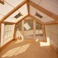 Tente familiale gonflable quatre saisons de 12 mètres carrés, imperméable, deux chambres, hauteur latérale étendue, installation facile, résistante aux UV, pour l'extérieur