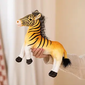 Simulation Wild Animal Stuffed Plush Zebra Toys Sofa Decorations Zoo Souvenir Kids Gifts
