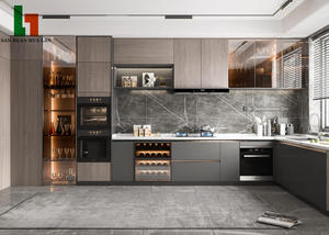 Gabinetes de Cocina Modernos en Gris Brillante, Idea de Diseño Interior, Muebles para América del Norte - Product Image 2