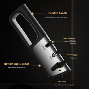 Afilador de Cuchillos Multifuncional Tres en Uno, Afilador Manual de Cuchillos de Cocina y Tijeras, Afilador de Cuchillos Multiusos y Rápido - Product Image 6