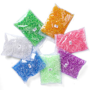 QIAO Halbrunde Perlen Transparente Basis AB Farbe Glitter Harz Flatback Perlen für Kleidung Dekorative Bastel zubehör - Product Image 2