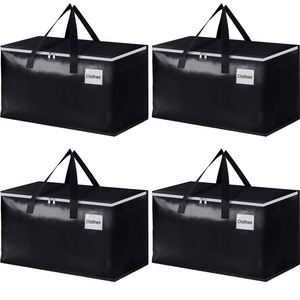 Sacs de rangement en tissu gris respirant OEM ODM avec poignée et fenêtre transparente pour couettes, couvertures et vêtements - Product Image 1