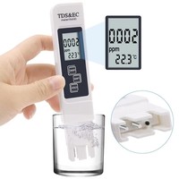 Nouveau stylo testeur TDS domestique pour l'eau potable, outil de test 3-en-1 (EC, température, TDS) avec plage de mesure 0-9999 PPM, modèle 2