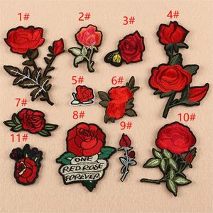 Classical <b>Iron</b> on Embroidery Red Rose Patch for Clothing Bags Decoration - Product Image 2