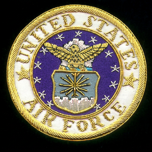 US AIR for High Quality Lace Embroidered 3D Patch <b>Sew</b>-On Fabric Badge with Safety <b>Pin</b> Luxury Design for Garment - Product Image 1