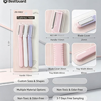 Plateau blister personnalisé pour outils de beauté, emballage blister transparent en PET pour rasoir à sourcils et outils cosmétiques