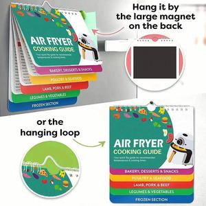 Air Fryer Cheat Sheet Magnets Cooking Guide Booklet Cheat Sheet Magnets Booklet Air Fryer <b>Magnetic</b> Cheat Sheet - Product Image 3