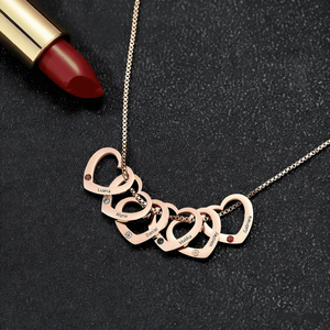 Collar de Corazón con Piedra de Nacimiento de Cristal Grabado en Acero Inoxidable Chapado en Oro Rosa, Plata y Oro, con Nombre Personalizado para <span class=keywords><strong>Regalo</strong></span> del Día de la Madre, Marca HOVANCI - Product Image 2