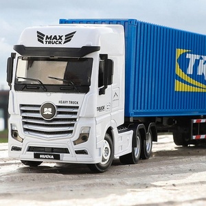 SJY-1732 1:50 Camion porte-conteneurs semi-alliage, modèle de simulation de véhicule de transport pour cadeaux - Product Image 5