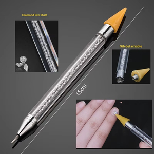 Nuovo Pennarello Doppio per <span class=keywords><strong>Nail</strong></span> Art in Acrilico con Pennello in Silicone, Strumento per Rimozione Cera, Matita, Fiore di Cristallo, Ago e Colla - Product Image 1