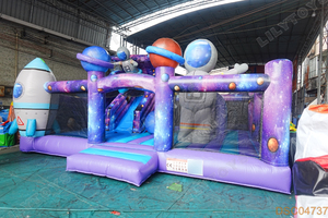 Casa de rebote inflable con tema espacial con tobogán | Parque infantil hinchable comercial para niños para alquiler de parque interior al aire libre - Product Image 2