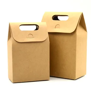 Carton d'emballage en papier Kraft pour café, lait de soja, emballage portable dur, pliable, boîte d'emballage à emporter, carton portable durable