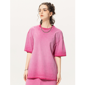 Alta calidad personalizada en blanco lavado con ácido 280gsm algodón de gran tamaño peso pesado gota hombro camiseta recortada camiseta hombres s camisetas - Product Image 2