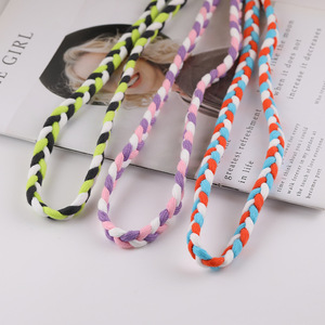Three Strand <b>Braided</b> Rope Bag Hanger Colorful Hand Knitted DIY Jewelry <b>Accessories</b> for Crossbody Bag - Product Image 1