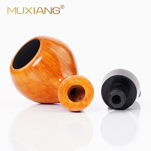 Muxiang Wooden Tobacco Pipe Bent Shape Apple Bowl Acrylic Mouthpiece Smoking Pipe - Product Image 4