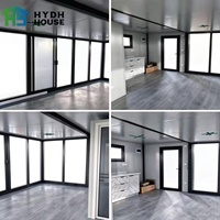 Maison conteneur préfabriquée extensible HYDH 40 pieds, 2 pièces et salle de bain, pour salle de premiers secours, poste de sécurité, réception d'événements, studio de diffusion