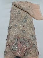 Tissu en dentelle guipure africaine 100% polyester, motif floral brodé, doux, élégant, luxueux pour robes de mariée et vêtements