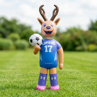 Mascotte gonflable en PVC en forme de cerf pour le football, personnage de dessin animé gonflable pour événements sportifs, poupée mascotte pour la publicité et la décoration