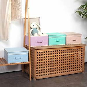 Collapsible Storage <b>Box</b> with Lid Fabric Storage <b>Box</b> for Clothes <b>Wardrobe</b> Storage Bins - Product Image 4