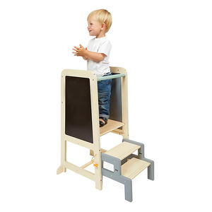 Cao County Shuangjie Marchepied en bois réglable en hauteur avec mini repose-<span class=keywords><strong>pieds</strong></span> amovible pour bébés âgés de 18 mois + entrée dans la chambre - Product Image 1