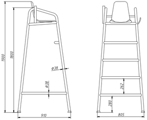 Sedie salvaspazio in acciaio inox all'ingrosso sedia di salvataggio sgabello alto da <span class=keywords><strong>piscina</strong></span> scala su misura Delux sedia di guardia di vita - Product Image 6