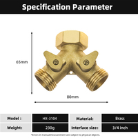 Séparateur de tuyau bidirectionnel Adaptateur de robinet en Y pour tuyau d'arrosage en laiton pour jardin