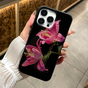 Élégante coque de téléphone en gel de silicone DIY motif Lys Noir pour <span class=keywords><strong>iPhone</strong></span> 17 Pro, compatible 16/15, antichoc intégral, vente en gros - Product Image 4