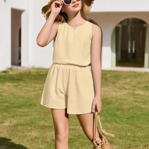 Set di <span class=keywords><strong>Abbigliamento</strong></span> Estivo per Bambine con Stampe Personalizzate, Moda Estiva per Bambine, Top a Maniche Corte e Pantaloncini con Coulisse - Product Image 1