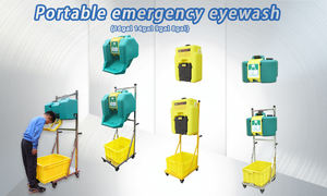 Stations de lavage oculaire d'urgence, premiers secours avec ABS polyéthylène, laboratoire, 14 gallons, 53 L, station de lavage oculaire portable murale - Product Image 6