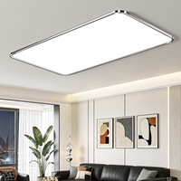 Plafonnier LED Bauhaus, panneau lumineux ultra fin 1,6 cm, finition chromée sans soudure pour salon, chambre à coucher