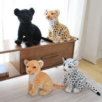 Peluche Léopard Réaliste en Peluche Courte et Coton PP, Figurine Animale Mignonne et Douce pour la Décoration de la Maison des Jeunes