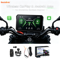 Bestsonic 5 inci Navigasi Motor Nirkabel panggilan bebas genggam streaming musik CarPlay & Android Auto Layar yang Dibuat untuk Pengendara