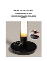 Lampe de table moderne en verre, blanche chaude, rechargeable, alimentée par batterie, avec chargeur USB, pour hôtel et restaurant