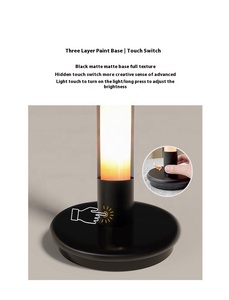 Kính hiện đại ấm trắng ánh sáng cảm ứng có thể sạc lại pin Powered USB sạc môi trường xung quanh đèn bàn cho khách sạn nhà hàng - Product Image 4