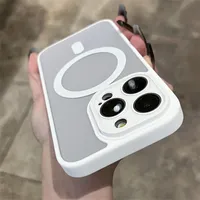 Coque de téléphone magnétique mate pour iPhone 17 16 13 15 11 Pro Max 12 14 Plus, compatible charge sans fil, protection caméra, pare-chocs