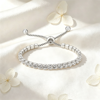 Pulsera de Cadena Redonda Personalizada para Mujer, Joyería de Moda, Pulsera de Tenis Ajustable de Acero Inoxidable de Lujo