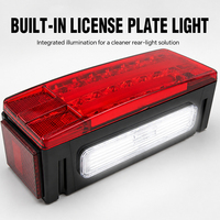 Feu arrière de remorque HOMFUL étanche à 20 LED avec barre d'avertissement diffuse, feux de gabarit latéraux et éclairage de plaque d'immatriculation pour remorques utilitaires et de camping-car
