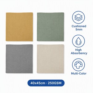 Paño de Limpieza Ecológico de Alta Calidad, 100% Poliéster, con Esponja Compuesta de 5mm, 40x45cm, 250gsm, Reutilizable, Personalizable OEM - Product Image 3