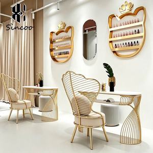 Modern L-shaped Manicure Table Aluminum <b>Nail</b> <b>Desk</b> Professional Custom Salon Spa Furniture Sincoo MT-F0044 - Product Image 3