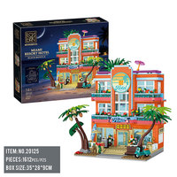 Ensemble de blocs de construction XMORK Miami Resort Hotel, 1612 pièces, modèle MOC de plage tropicale, décoration de bureau, cadeau pour les collectionneurs de loisirs