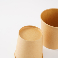 Contenant alimentaire jetable sûr en papier kraft simple paroi de 20 oz avec couvercle, personnalisable et recyclable, de qualité alimentaire, pour soupe, nouilles, salade, lait