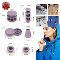 KUNSHUO Accessoires pour veste violette : Ensemble de bloqueurs de cordon métalliques, embouts de cordon en alliage de zinc et attaches de cordon