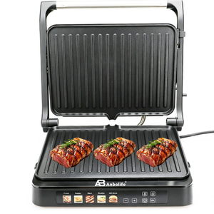 Anbolife 2026 Usine OEM ODM Gril de contact 4 tranches avec système de charnière flottante à ajustement automatique pour plaque de cuisson BBQ - Product Image 3