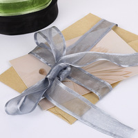 Cinta de Organza Transparente Hanfan de 2.5cm de Ancho con Borde de Gasa de Nieve, Cinta de Poliéster Sólido con Diseño de Flores en Relieve para Lazos y Bolsos