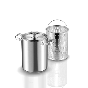 Olla freidora profunda de acero inoxidable 304 con colador, filtro de aceite para cocina, sartén para freír, olla para pasta - Product Image 1
