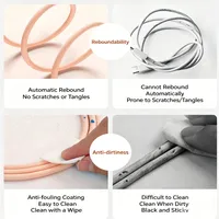 Câble de charge rapide USB-A vers Type-C 66W en silicone souple, anti-emmêlement, cordon de charge en caoutchouc 1M/2M, 5 couleurs pour iPhone 15