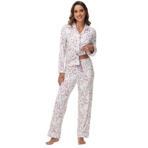 Conjunto de Pijamas Clásicos de Manga Larga para Mujer, de Algodón, Suaves y Transpirables, con Spandex/Algodón/Fibra de Bambú, para Primavera, Verano y Otoño - Product Image 3