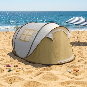 <span class=keywords><strong>Tente</strong></span> de camping automatique portable pour <span class=keywords><strong>3</strong></span>-4 personnes, imperméable, protection UV, pliable, <span class=keywords><strong>tente</strong></span> de plage pop-up en toile pour l'été en plein air - Product Image 1